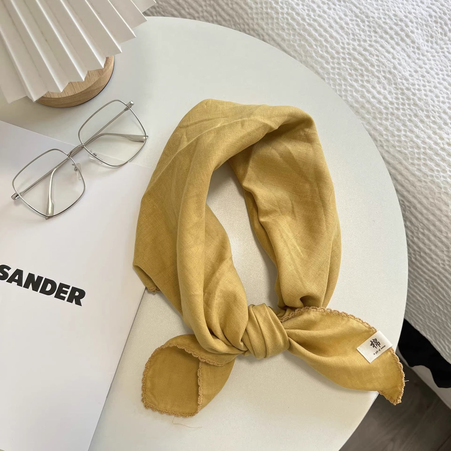 Solid Color Retro Silk Scarf