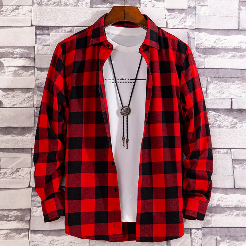 Casual Shirt Men's Long Sleeve Korean Style Slim Youth Men's Top Fashion Shirt Workwear