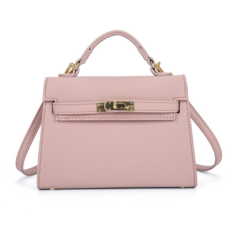Texture Lock Portable Small Square Bag Women's 2022 New All-match Classic Shoulder Bag PU Fashion Kelly Bag