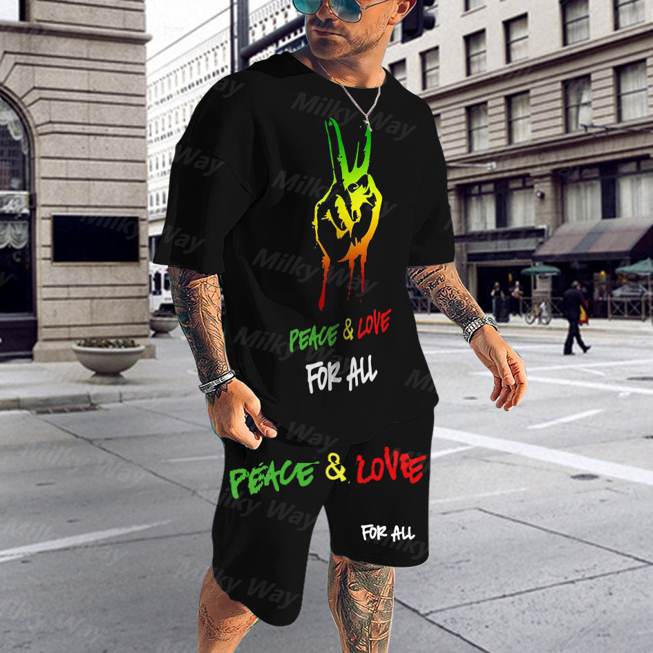Men's 3D Digital Printing Casual Set