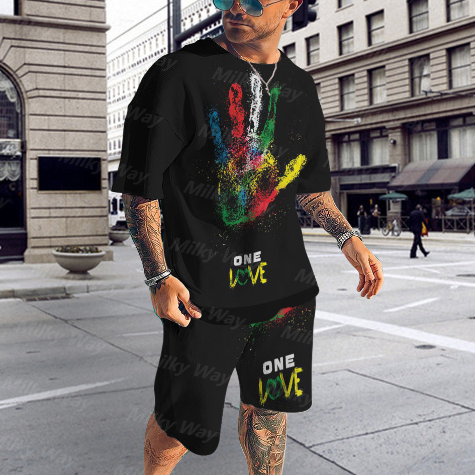 Men's 3D Digital Printing Casual Set