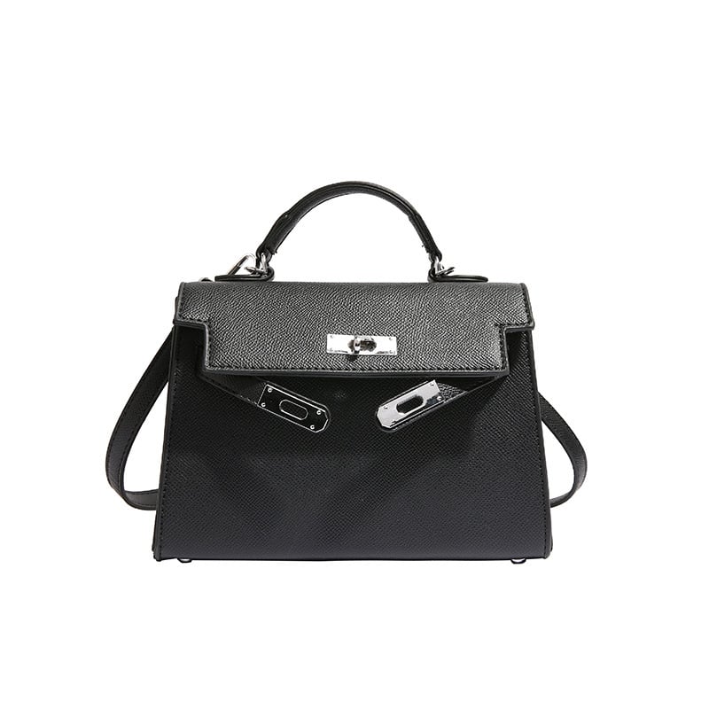 Texture Lock Portable Small Square Bag Women's 2022 New All-match Classic Shoulder Bag PU Fashion Kelly Bag