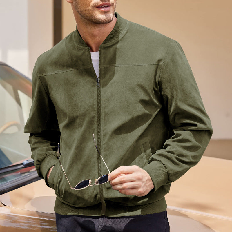 Men's Suede Zipper Jacket