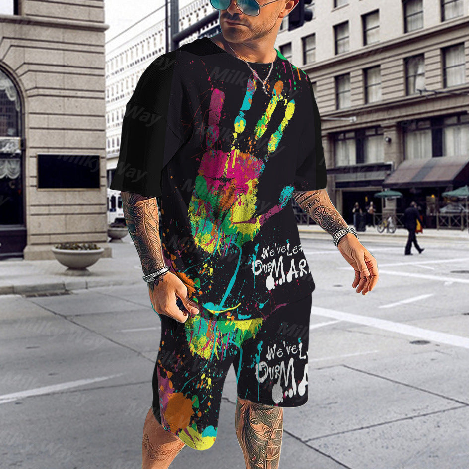 Men's 3D Digital Printing Casual Set