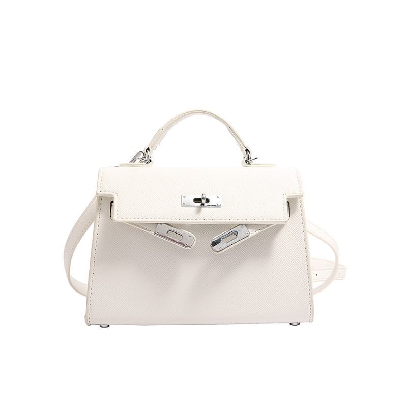 Texture Lock Portable Small Square Bag Women's 2022 New All-match Classic Shoulder Bag PU Fashion Kelly Bag