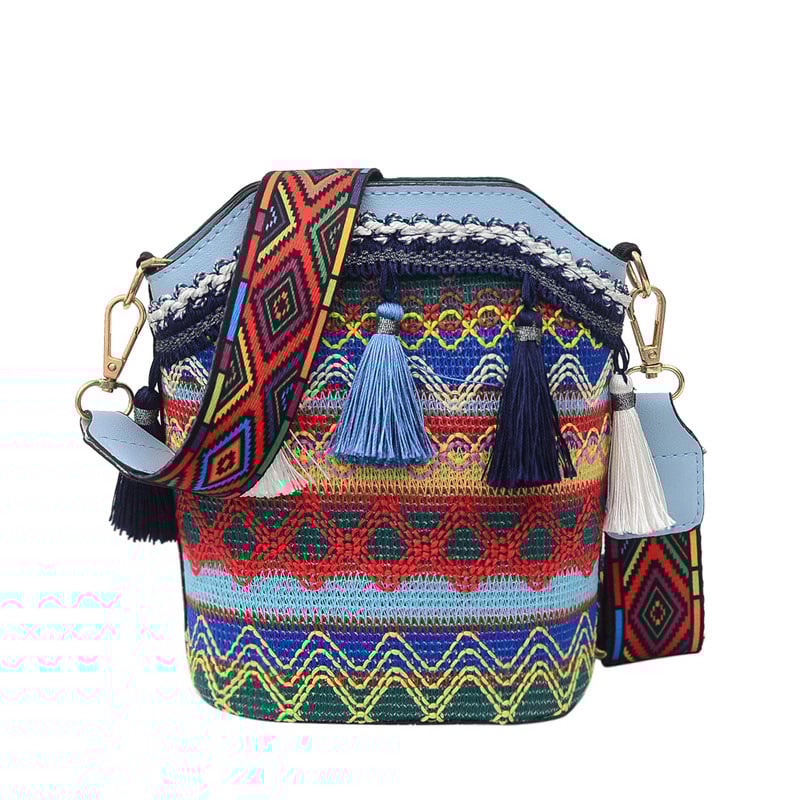 Women's Bag Fashion Women's Bag Shoulder Bag Korean Ethnic Style Tassel Crossbody Small Bag Women's Bucket Bag