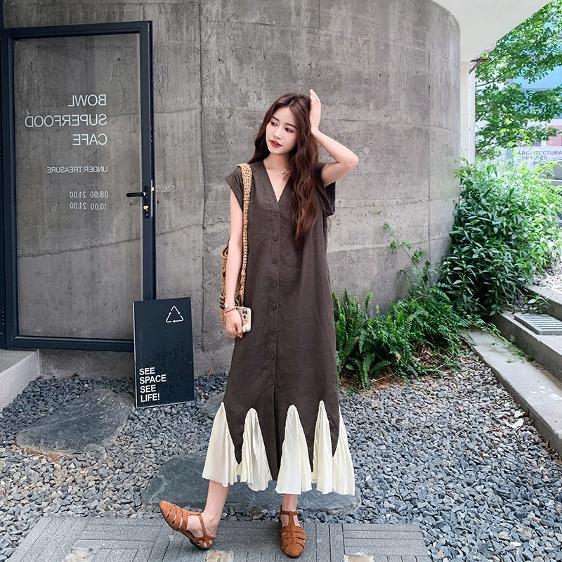 French-style plaid dress