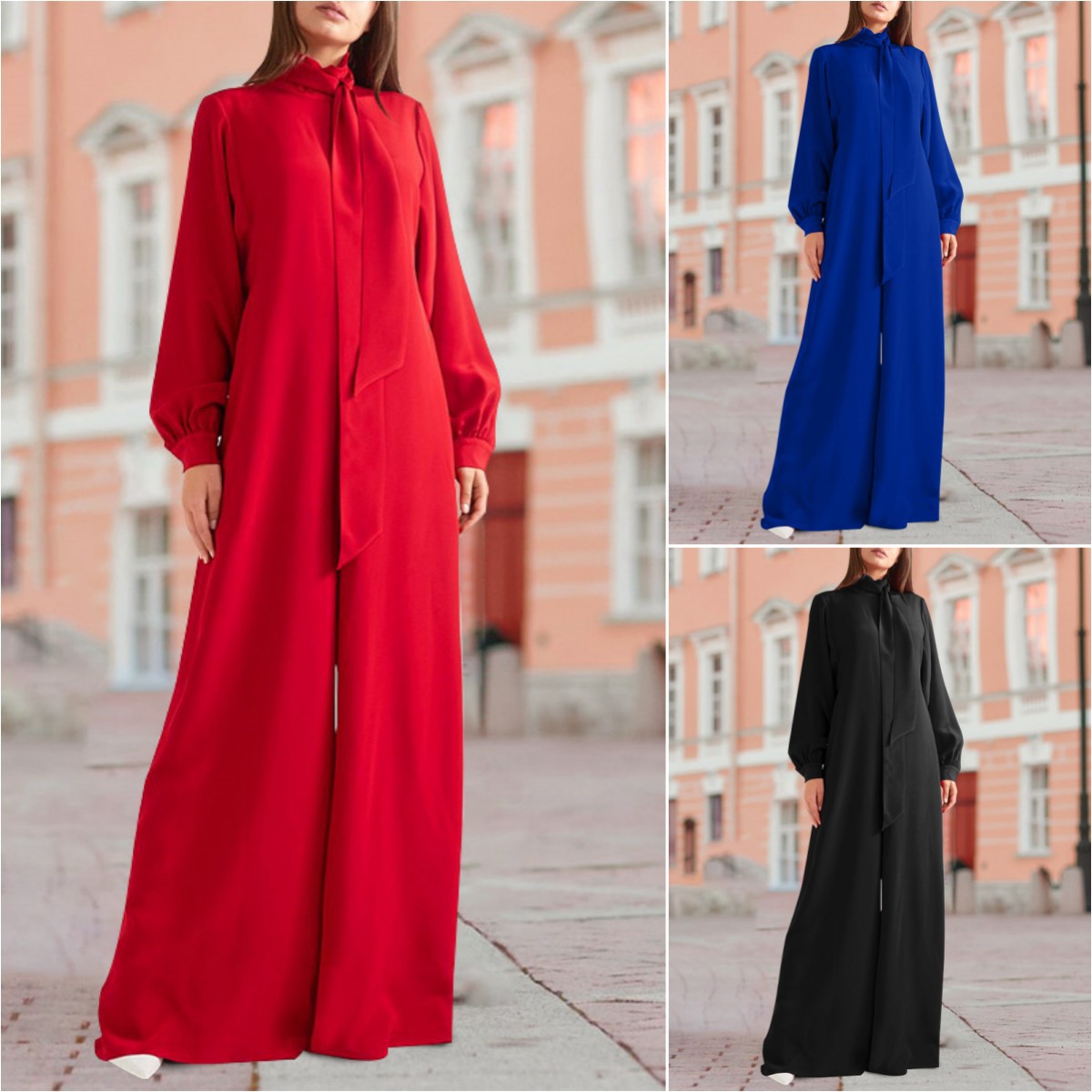 Wish Amazon European And American Foreign Trade New Women's Clothing Wholesale Loose Solid Color Wide Leg Pants Jumpsuit