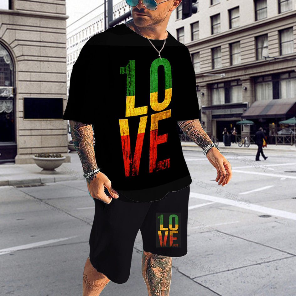 Men's 3D Digital Printing Casual Set