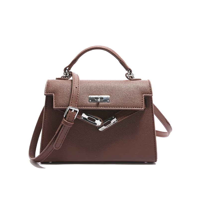Texture Lock Portable Small Square Bag Women's 2022 New All-match Classic Shoulder Bag PU Fashion Kelly Bag