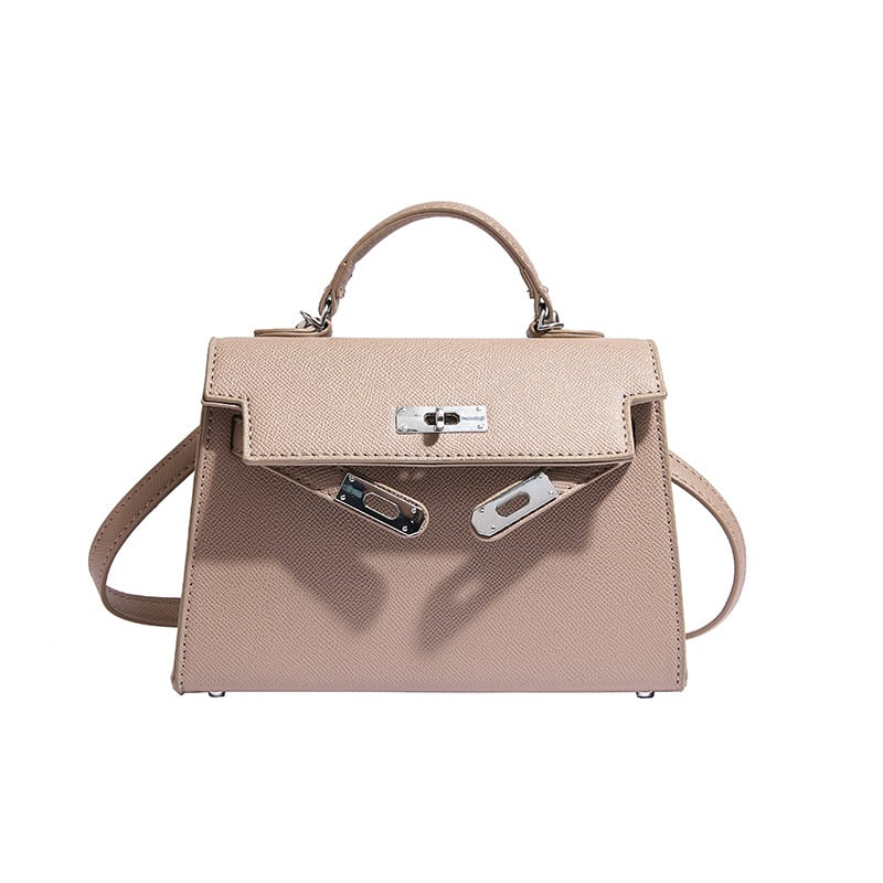 Texture Lock Portable Small Square Bag Women's 2022 New All-match Classic Shoulder Bag PU Fashion Kelly Bag