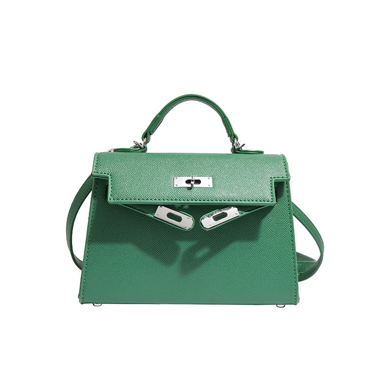 Texture Lock Portable Small Square Bag Women's 2022 New All-match Classic Shoulder Bag PU Fashion Kelly Bag