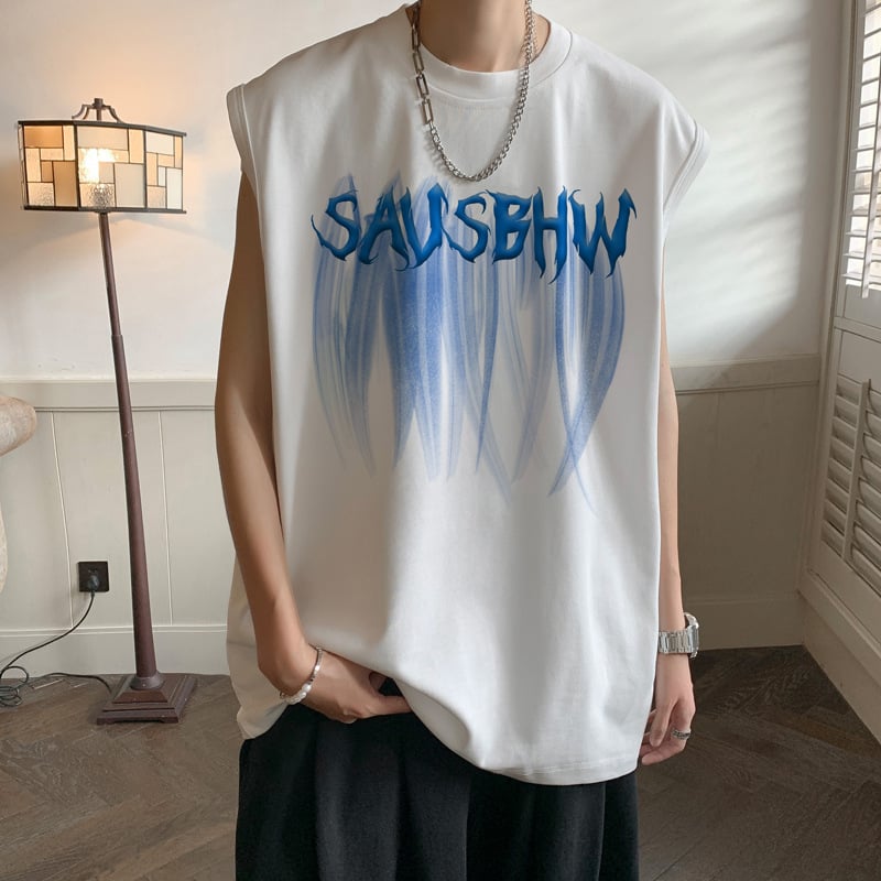 Cotton Basketball Vest Men's Summer Fashion Brand Sleeveless T-shirt American Fitness Sports Waistcoat plus size