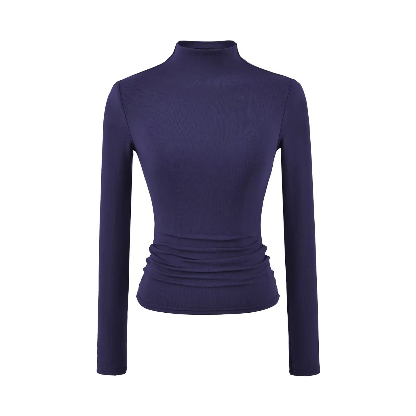 Womens Fleece Half Turtleneck Long Sleeve Top