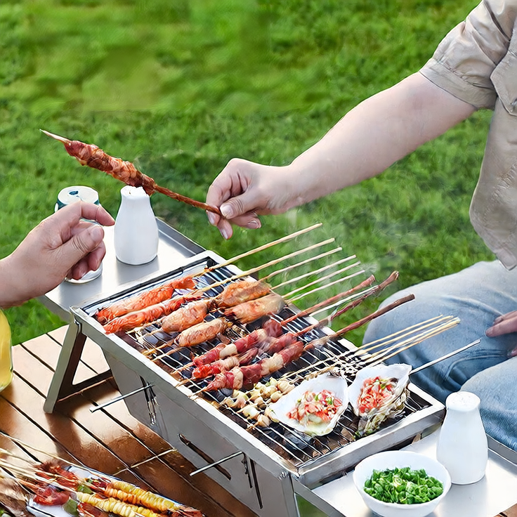 Portable Stainless Steel Foldable Charcoal Grill
