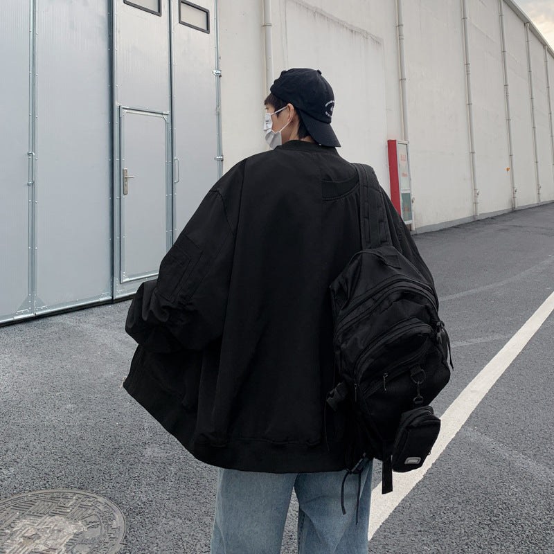 Retro Baseball Jacket Men's Loose Fit Cardigan