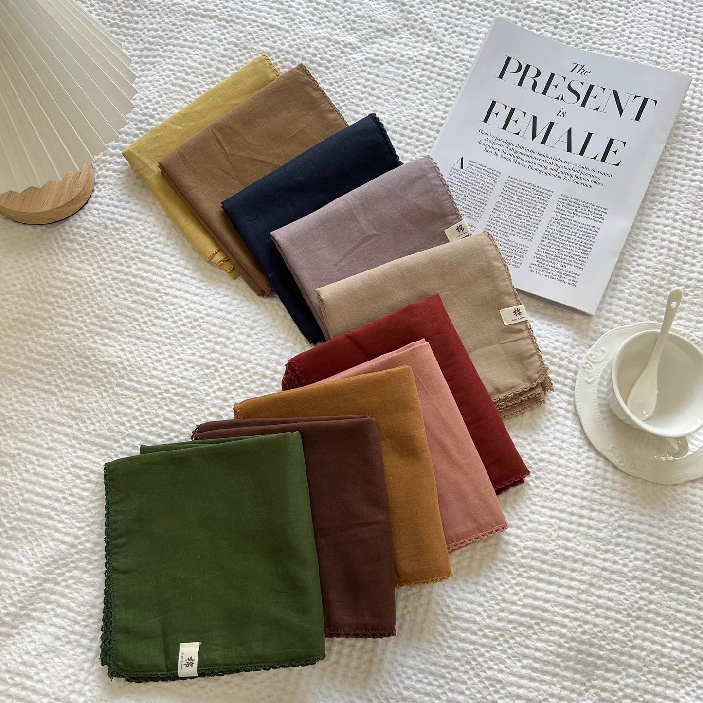 Solid Color Retro Silk Scarf