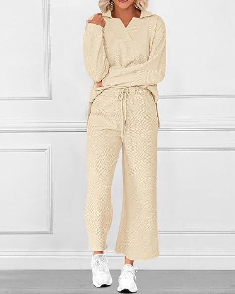 Casual Long-Sleeve Sweatshirt and Pants