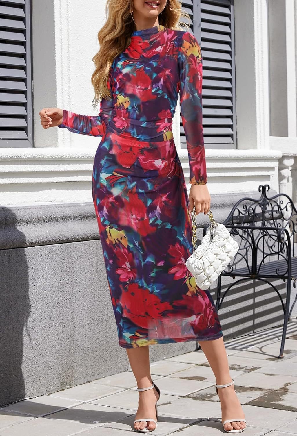 Women's Long-Sleeved Tie-Dye Elegant dress