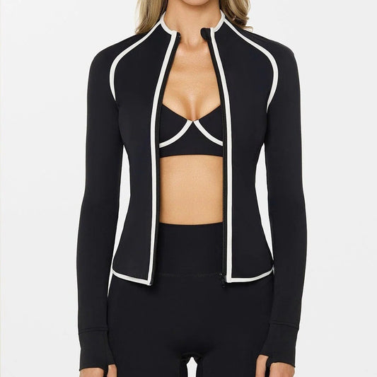 Womens Yoga Jacket Set with Trousers and Bra