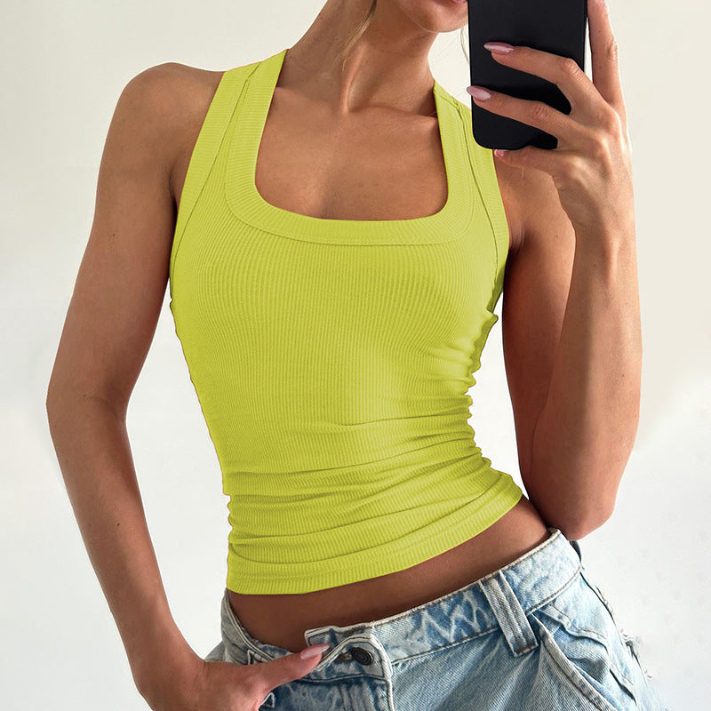 Women's Slim U-Neck Strapless Vest