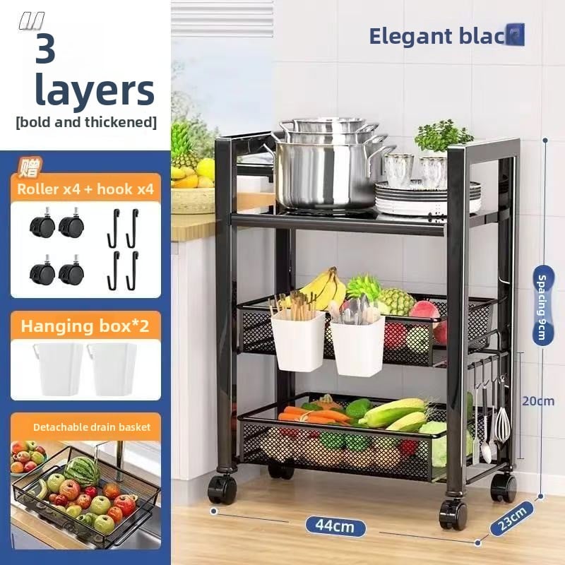 Kitchen trolley storage rack