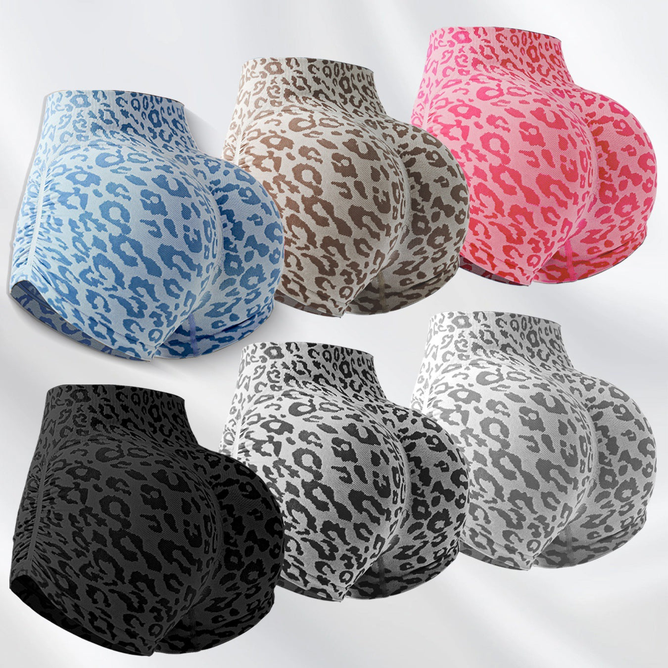 High Waist Leopard Print Yoga Shorts for Women