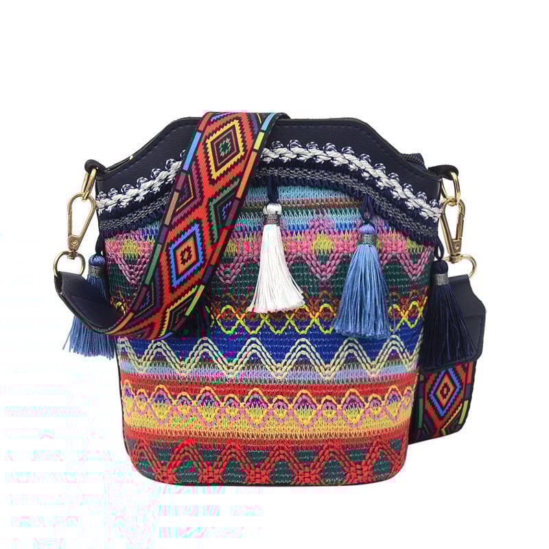 Women's Bag Fashion Women's Bag Shoulder Bag Korean Ethnic Style Tassel Crossbody Small Bag Women's Bucket Bag