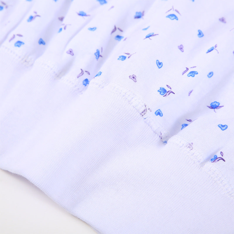 Printed Summer Middle-aged and Elderly Short Vest Underwear Women's Cotton Large Size Elder's Undershirt Bra Mother's Sling Thin Vest