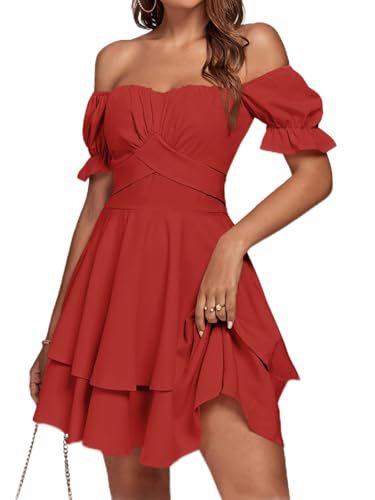 Off-Shoulder Lace-Up Ruffle Formal Gown