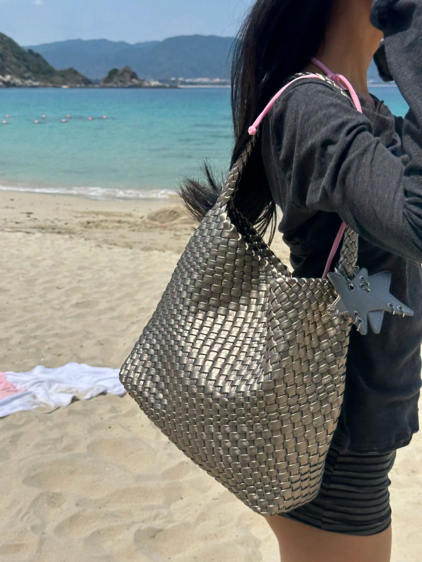 Handwoven PU Tote Bag for Women