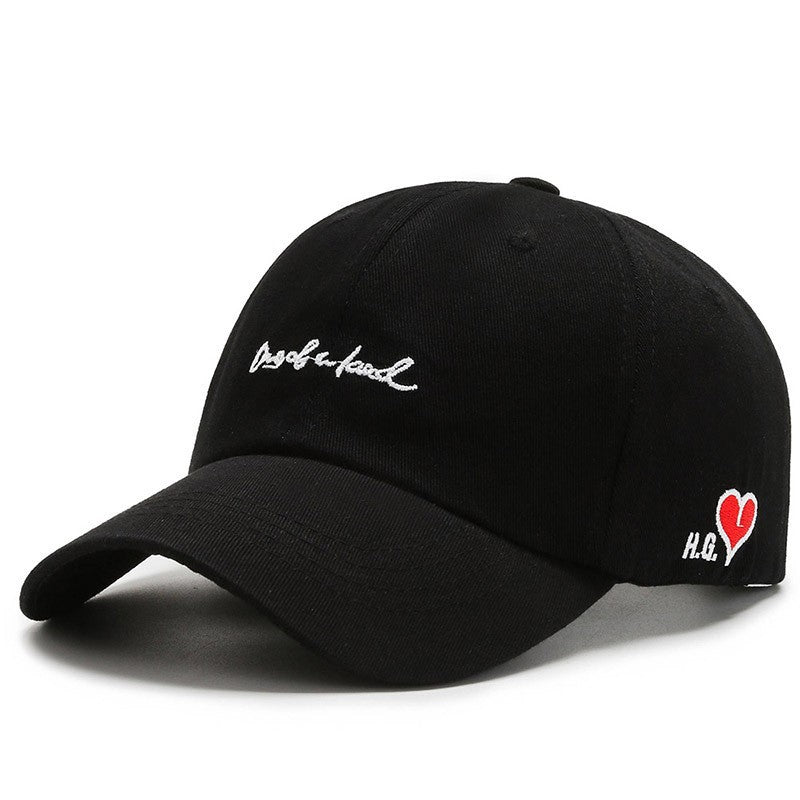 Korean style embroidered baseball cap for men and women