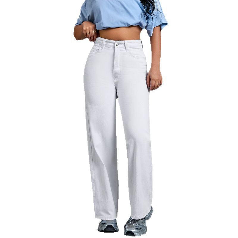 Wide-leg high-waisted jeans