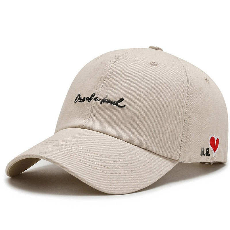Korean style embroidered baseball cap for men and women