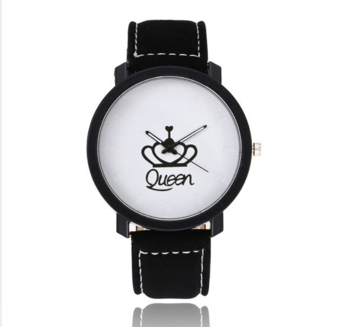 New Creative Crown Couple Watch Korean Version Men&#039;s And Women&#039;s King Queen Queen&amp;amp;amp;king Casual Watch