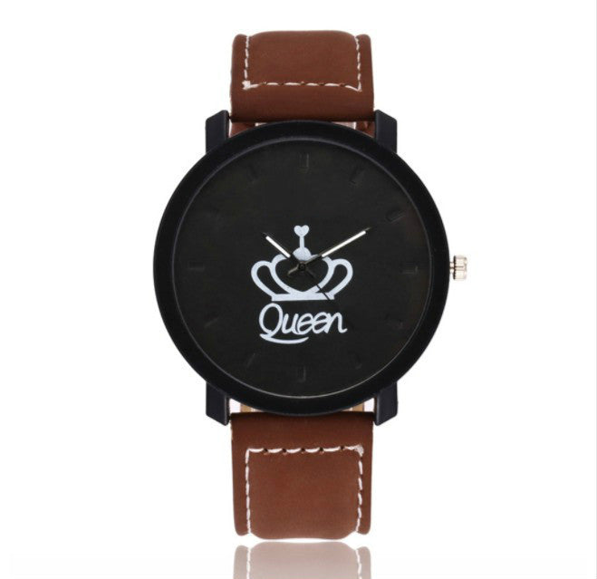 New Creative Crown Couple Watch Korean Version Men&#039;s And Women&#039;s King Queen Queen&amp;amp;amp;king Casual Watch