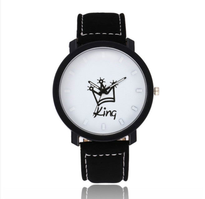 New Creative Crown Couple Watch Korean Version Men&#039;s And Women&#039;s King Queen Queen&amp;amp;amp;king Casual Watch