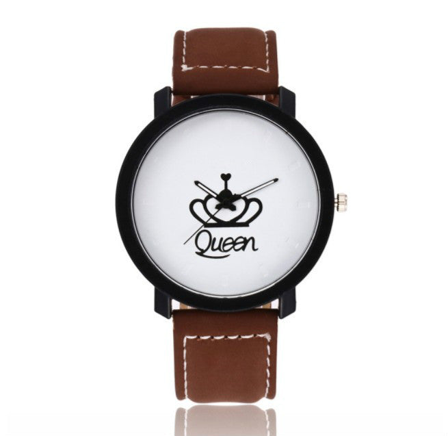 New Creative Crown Couple Watch Korean Version Men&#039;s And Women&#039;s King Queen Queen&amp;amp;amp;king Casual Watch