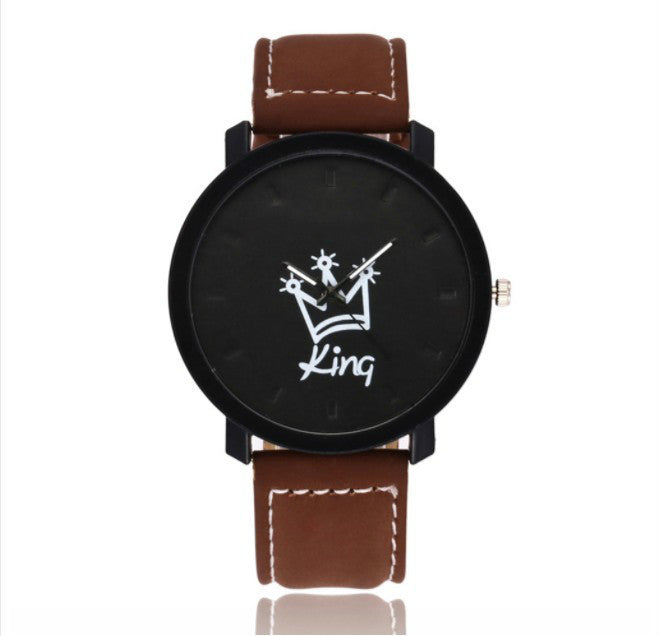 New Creative Crown Couple Watch Korean Version Men&#039;s And Women&#039;s King Queen Queen&amp;amp;amp;king Casual Watch