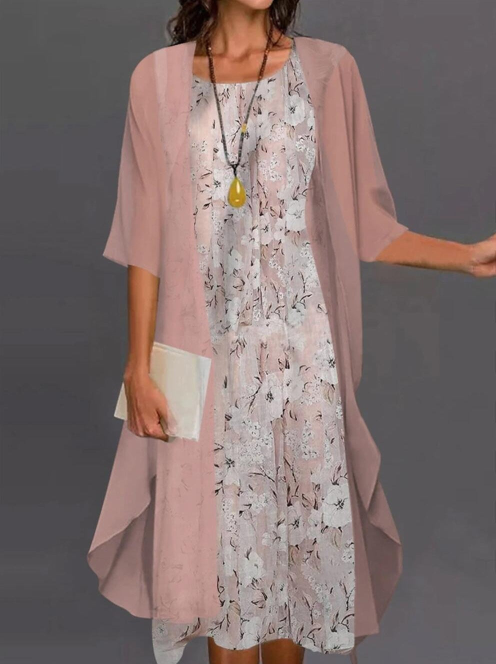 Two-piece chiffon dress set