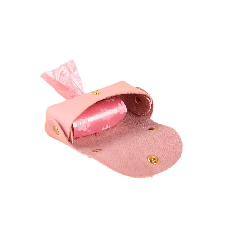 Leather Portable Pet Poop Bag Dispenser Multicolor Dog Poop Bag Storage Bag