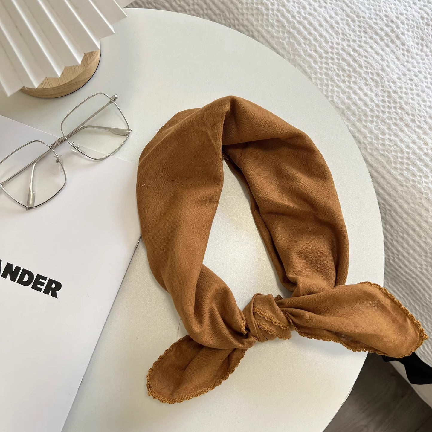 Solid Color Retro Silk Scarf