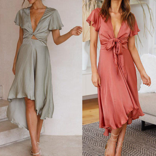 Sexy and elegant V-neck dress