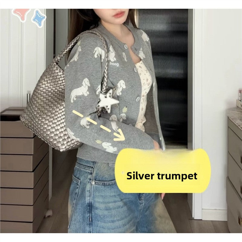 Handwoven PU Tote Bag for Women