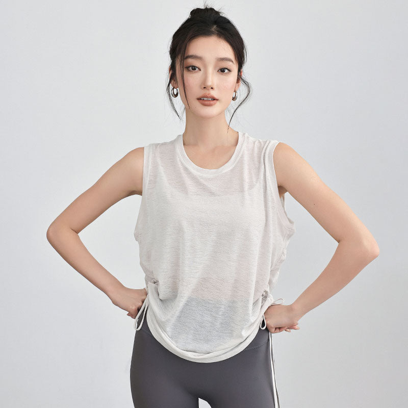 Sporty short-sleeved loose yoga smock