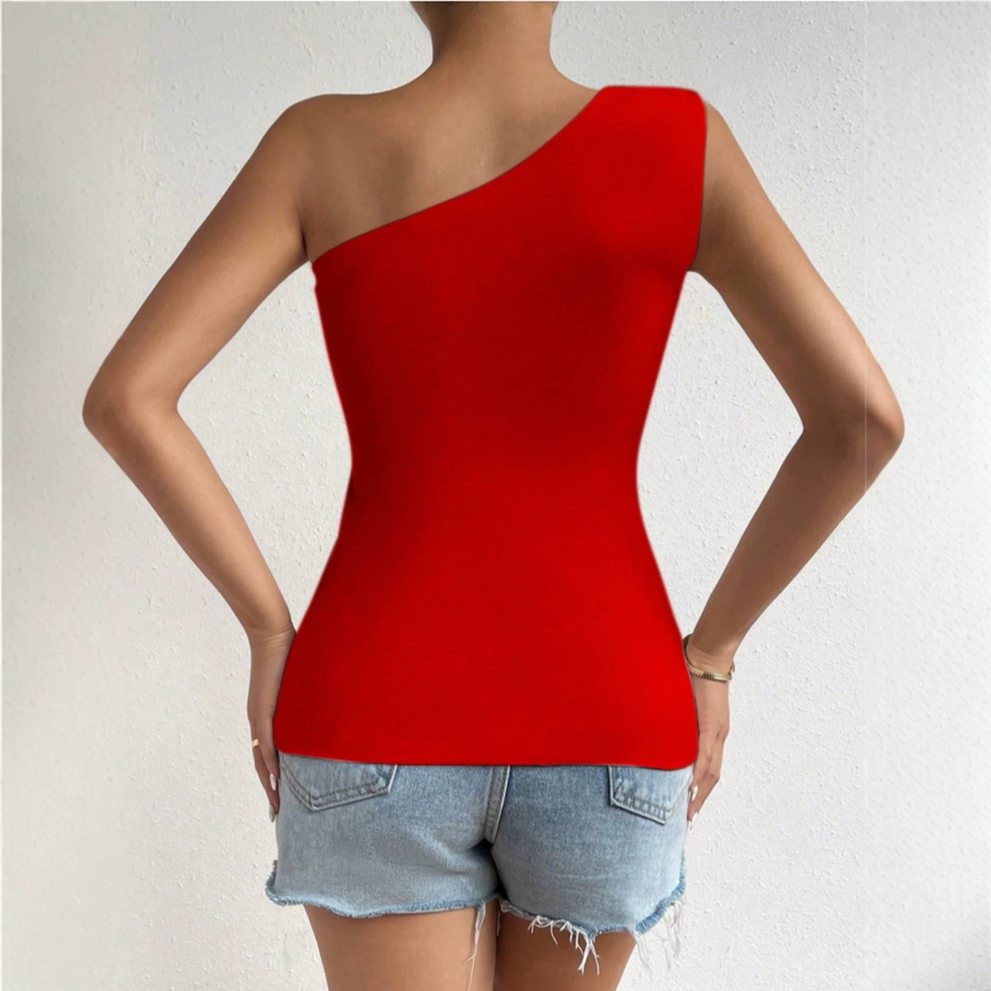 Womens One-Shoulder Slimming Top