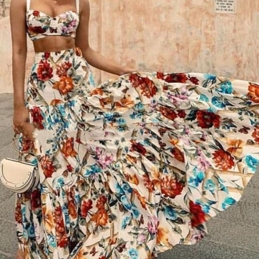 Spaghetti Strap Printed Dress