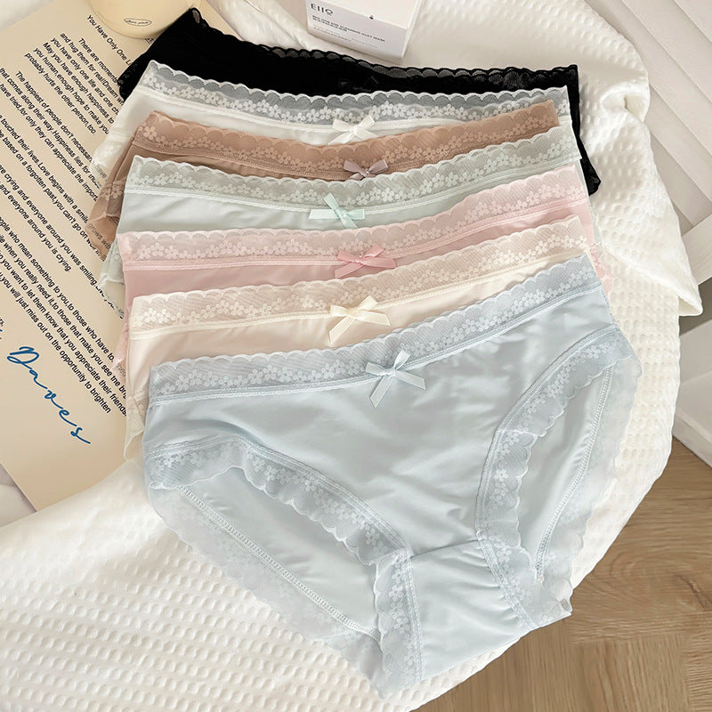 Ladies' thin pure cotton lace underwear