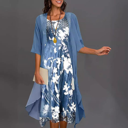 Two-piece chiffon dress set