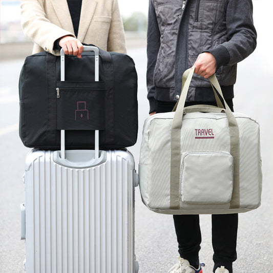 Travel Folding Storage Handbag Trolley Case Hanging Bag Expansion Bag Waterproof Certificate Bag Travel Handbag Travel Handbag